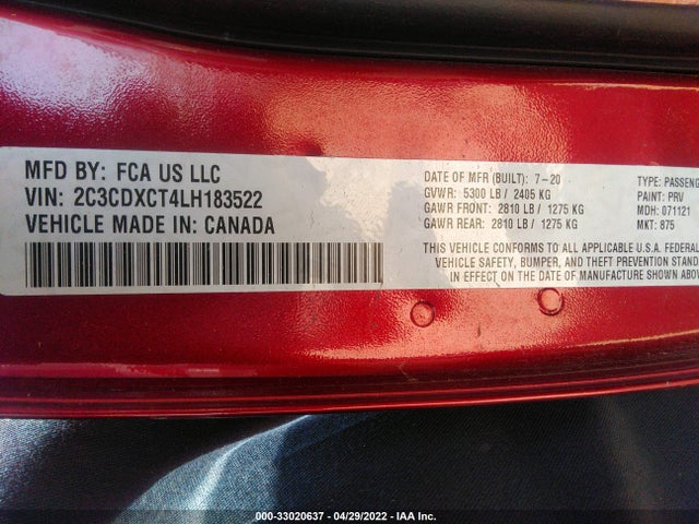 Dodge CHARGER R/T 2020 2C3CDXCT4LH183522 Image 9