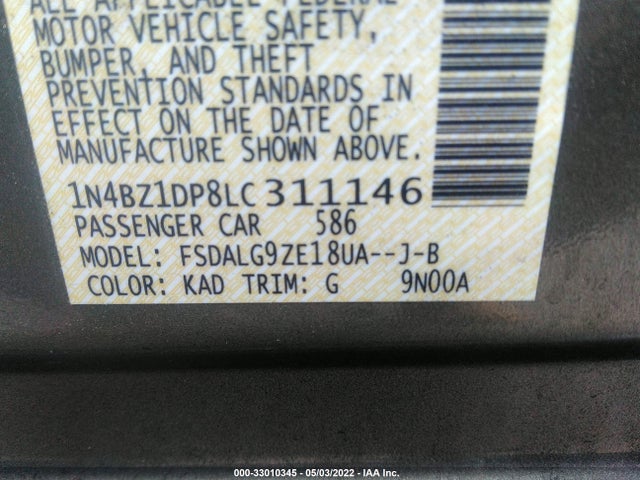 2020 Nissan Leaf, VIN: 1N4BZ1DP8LC311146