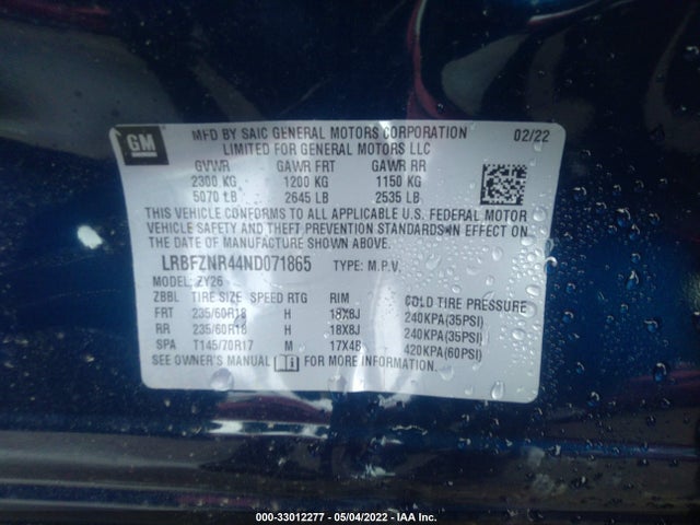Buick Envision Fwd Essence 2022 LRBFZNR44ND071865 Image 9