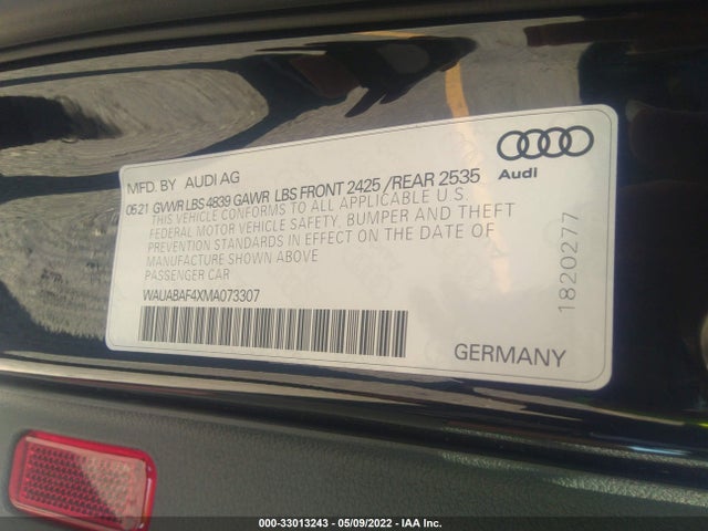 2021 Audi A4, VIN: WAUABAF4XMA073307