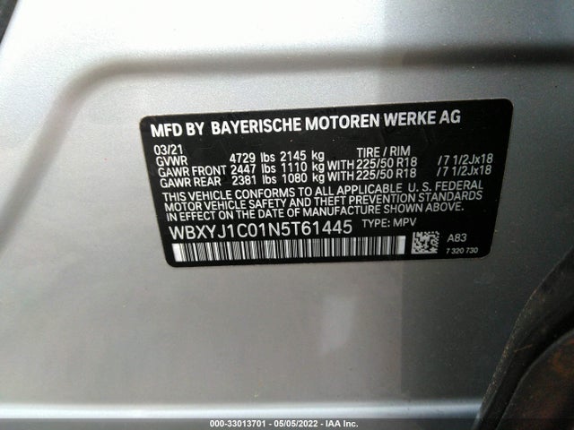 2022 BMW X2, VIN: WBXYJ1C01N5T61445
