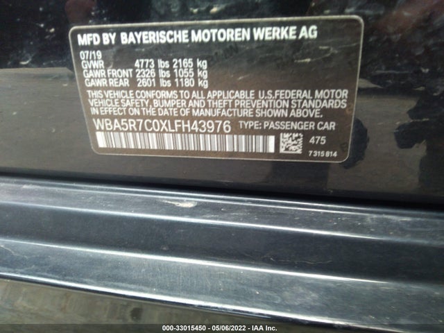 BMW 3 Series 330i Xdrive 2020 аукцион фото