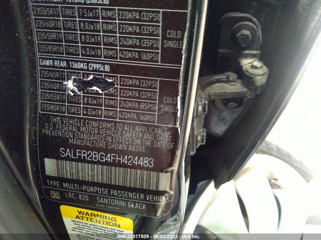 2015 Land Rover LR2, VIN: SALFR2BG4FH424483
