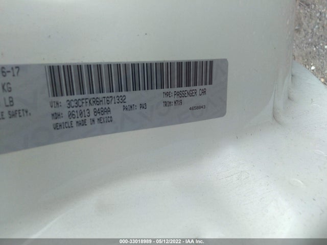 2017 Fiat 500, VIN: 3C3CFFKR6HT671332