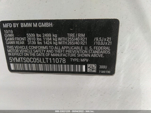 2020 BMW X3, VIN: 5YMTS0C05LLT11078
