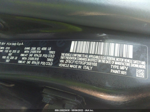 2016 Fiat 500X, VIN: ZFBCFYDT8GP368168