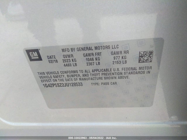2018 Buick LaCrosse, VIN: 1G4ZP5SZ2JU128533