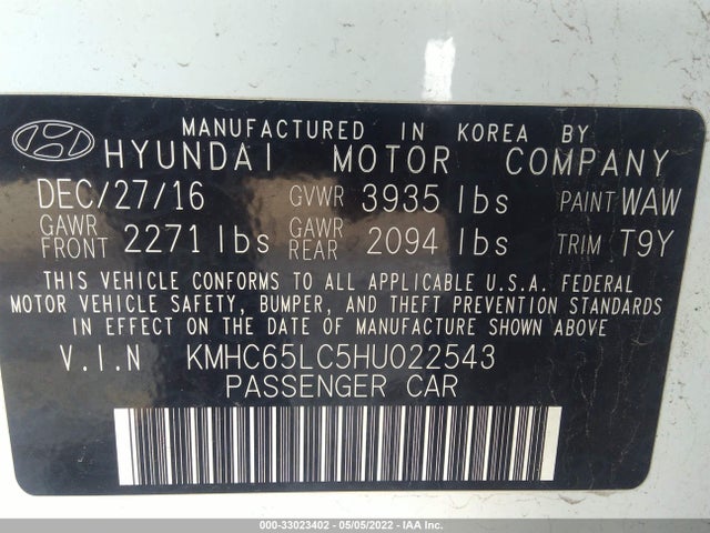 Hyundai Ioniq Hybrid Blue 2017 KMHC65LC5HU022543 Image 9