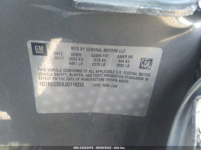 2018 Chevrolet Volt, VIN: 1G1RC6S5XJU118232