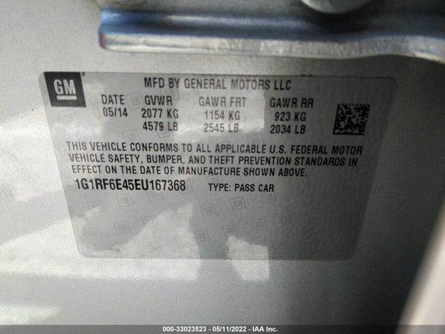 2014 Chevrolet Volt, VIN: 1G1RF6E45EU167368