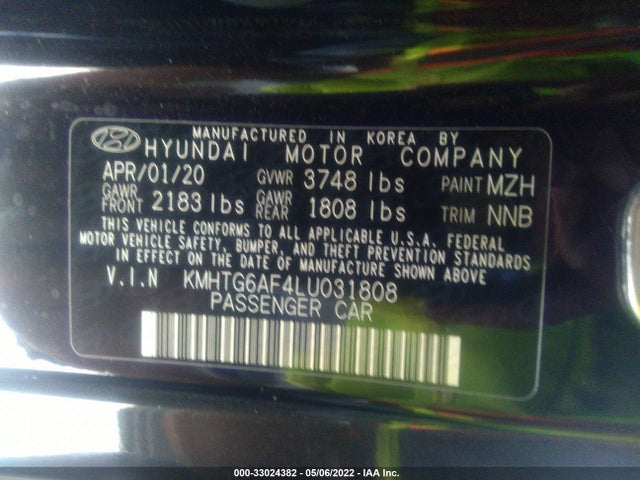 2020 Hyundai Veloster, VIN: KMHTG6AF4LU031808
