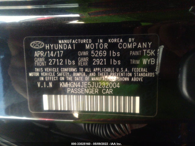 2018 Genesis G80, VIN: KMHGN4JE5JU232004