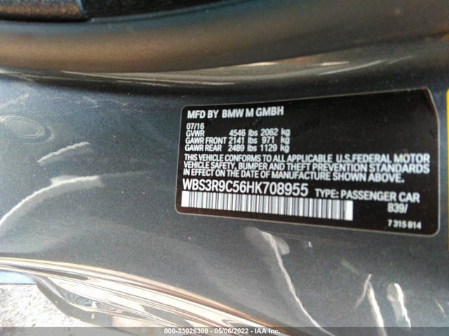 2017 BMW M4, VIN: WBS3R9C56HK708955
