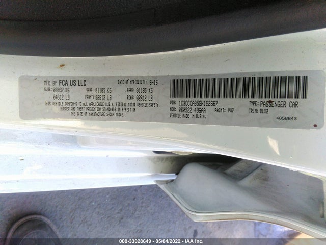 2016 Chrysler 200, VIN: 1C3CCCAB5GN192667