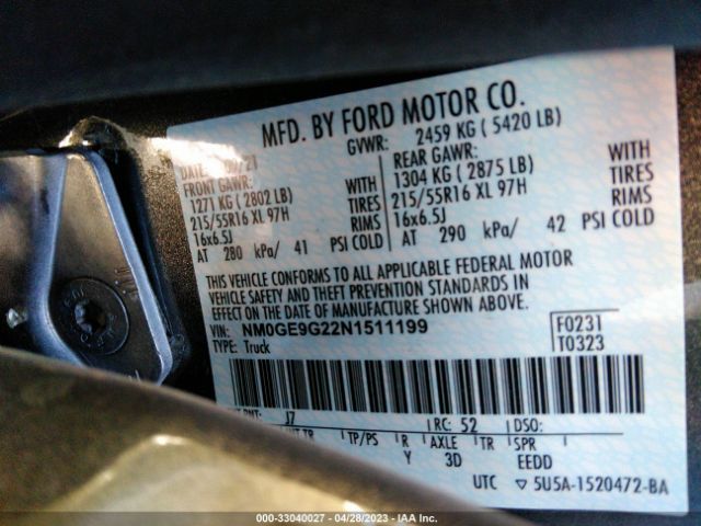 NM0GE9G22N1511199 Ford Transit Connect Wagon Titanium