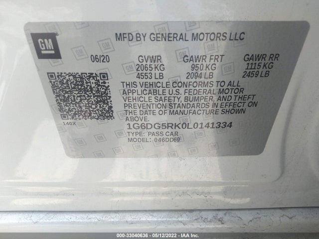 2020 Cadillac CT4, VIN: 1G6DG5RK0L0141334