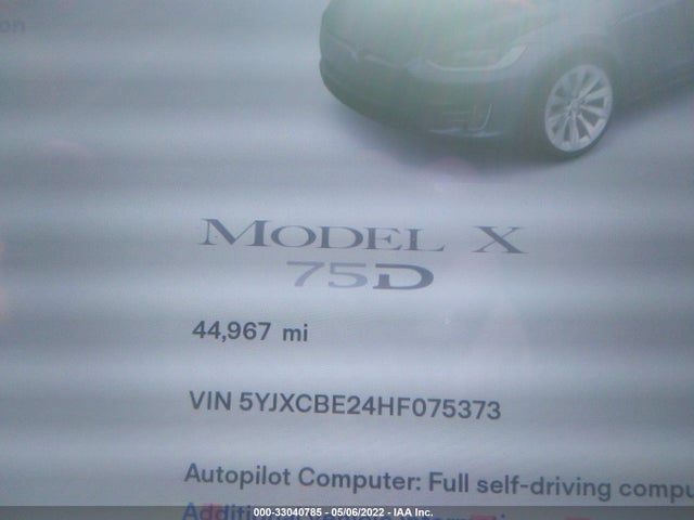 2017 Tesla Model X, VIN: 5YJXCBE24HF075373