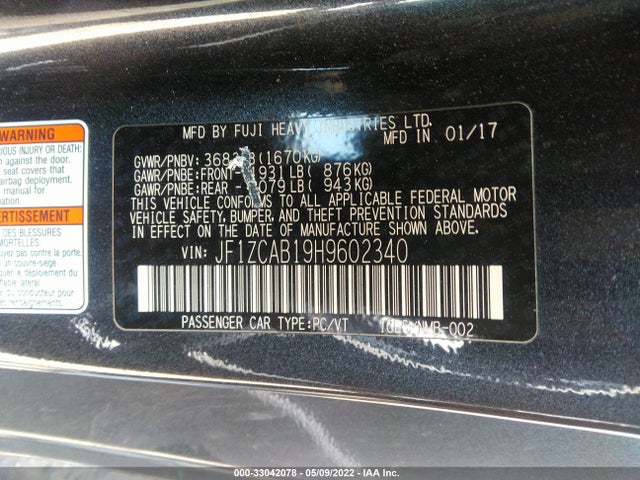 2017 Subaru BRZ, VIN: JF1ZCAB19H9602340