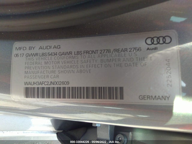 2018 Audi A6, VIN: WAUH3AFC2JN002609