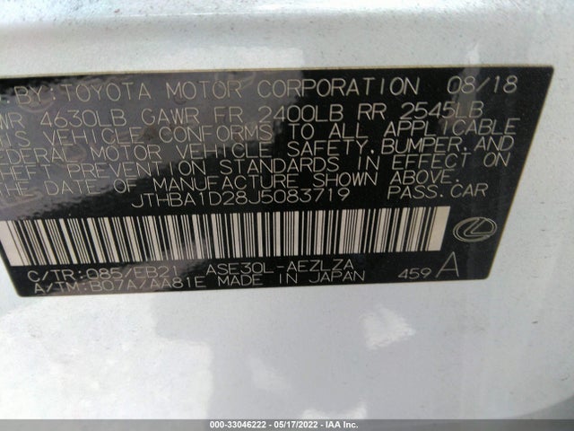 2018 Lexus IS, VIN: JTHBA1D28J5083719
