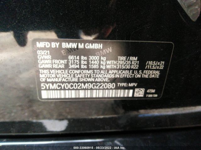 5YMCY0C02M9G22080 BMW X6 M