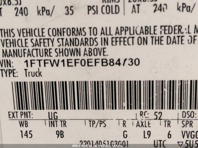 Ford F-150 Platinum 2014 1FTFW1EF0EFB84730 Image 9