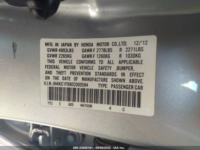 Acura Rlx Advance Pkg 2014 JH4KC1F99EC000594 Image 9