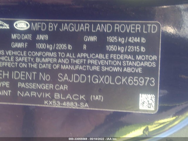 2020 Jaguar F-TYPE, VIN: SAJDD1GX0LCK65973