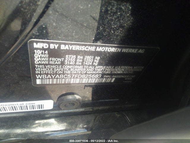 2015 BMW 7 Series, VIN: WBAYA8C57FD825683