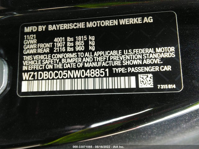2022 Toyota Supra, VIN: WZ1DB0C05NW048851