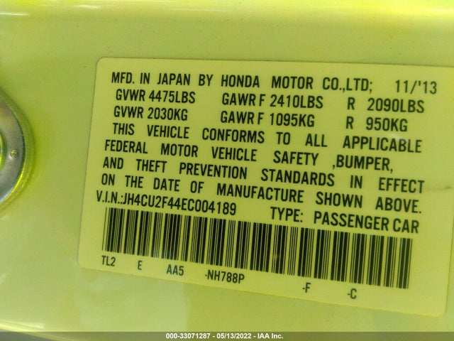 2014 Acura TSX, VIN: JH4CU2F44EC004189