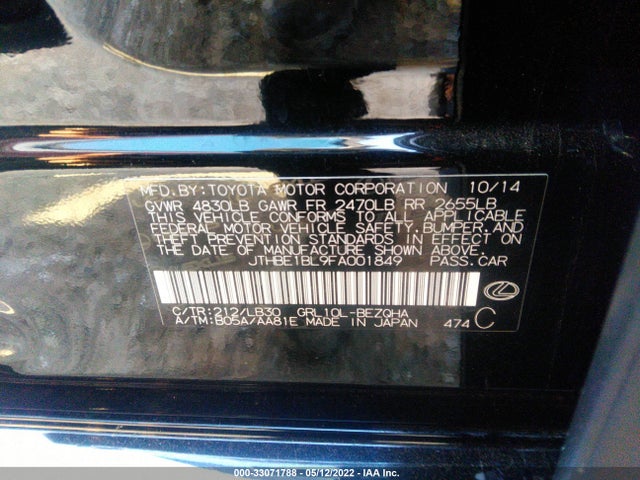 Lexus GS 350 2015 JTHBE1BL9FA001849 Image 10