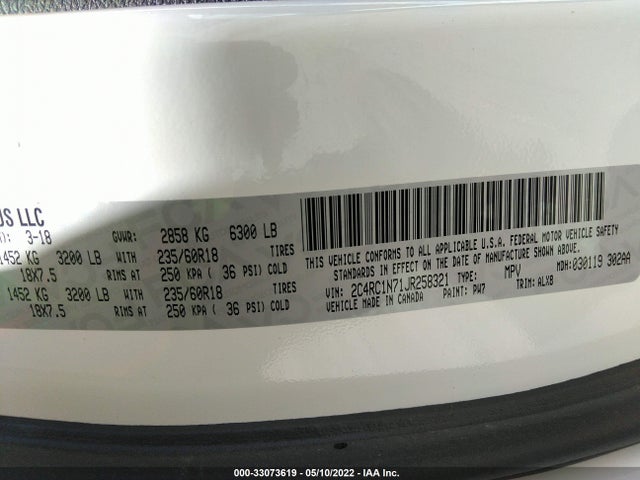 2018 Chrysler Pacifica Hybrid, VIN: 2C4RC1N71JR258321