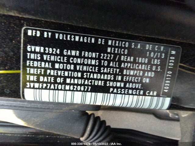 2014 Volkswagen Beetle, VIN: 3VWFP7AT0EM620677