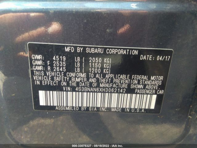 4S3BNAN6XH3062142 Subaru Legacy Limited