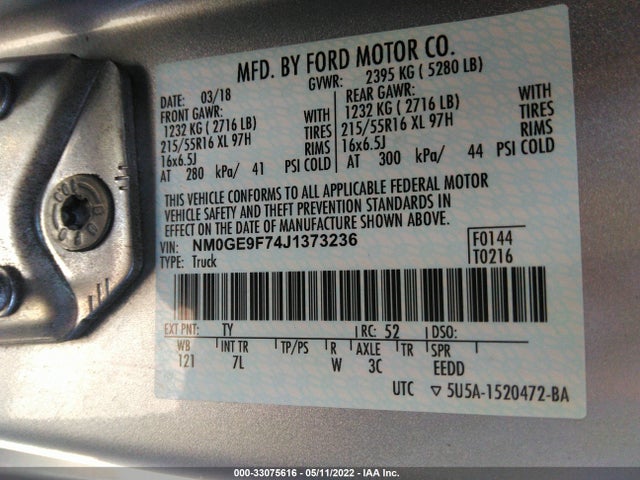 2018 Ford Transit Connect, VIN: NM0GE9F74J1373236