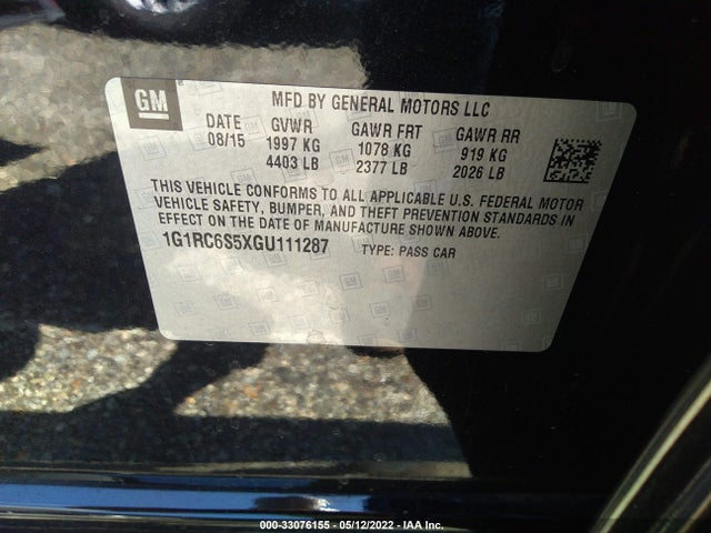 2016 Chevrolet Volt, VIN: 1G1RC6S5XGU111287
