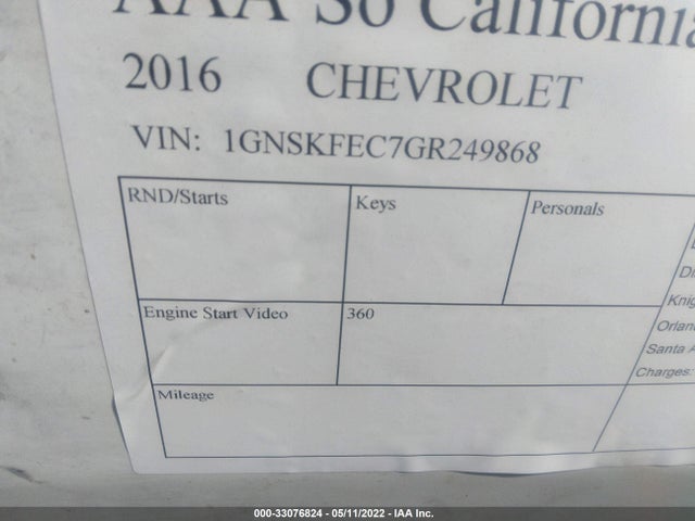 Chevrolet Tahoe Commercial 2016 1GNSKFEC7GR249868 Image 9
