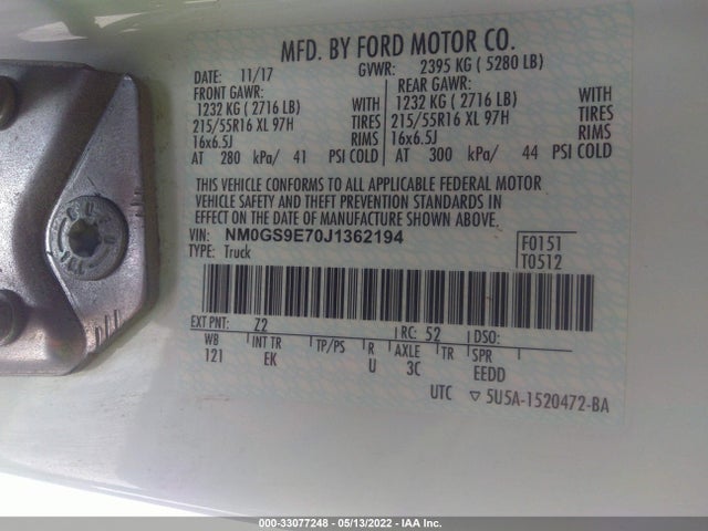 2018 Ford Transit Connect, VIN: NM0GS9E70J1362194