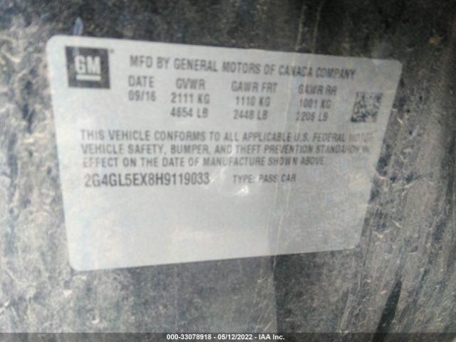 2G4GL5EX8H9119033 Buick Regal Sport Touring