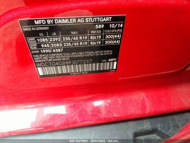 WDCTG4GB8FJ077297 Mercedes-Benz Gla-class Gla 250