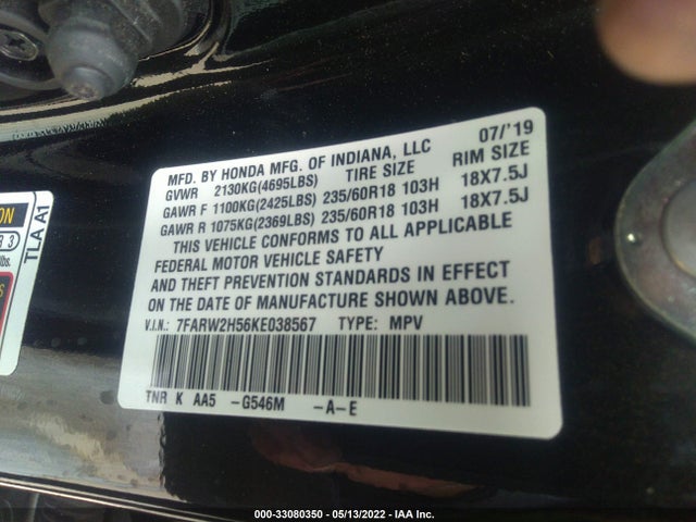 Honda CR-V EX 2019 7FARW2H56KE038567 Image 9