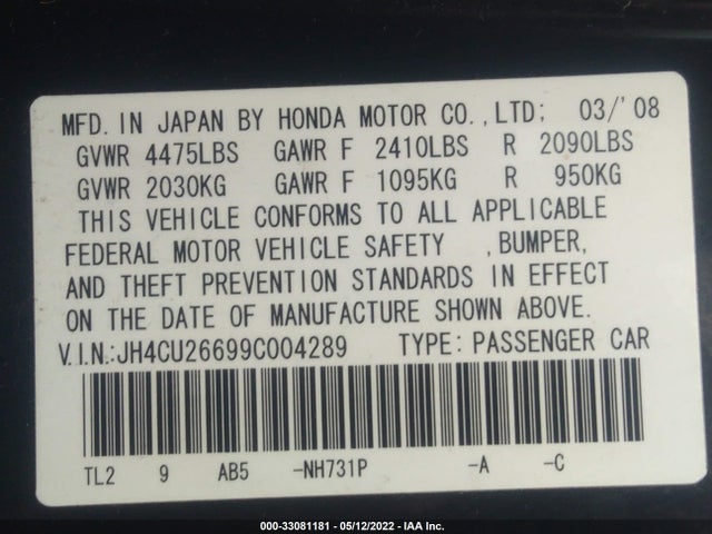 Acura TSX 2009 JH4CU26699C004289 Image 10