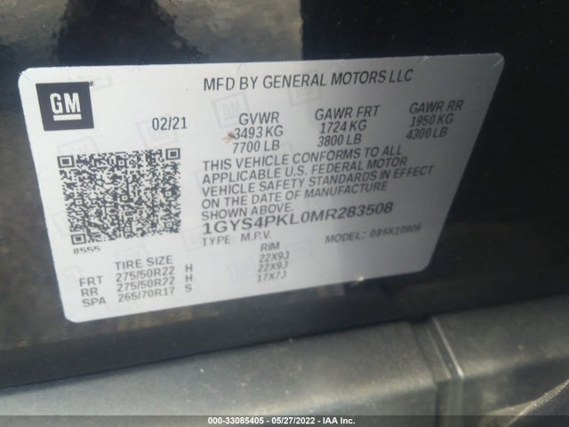 2021 Cadillac Escalade, VIN: 1GYS4PKL0MR283508