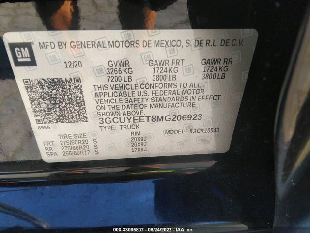 Chevrolet Silverado 1500 Rst 2021 3GCUYEET8MG206923 Image 9