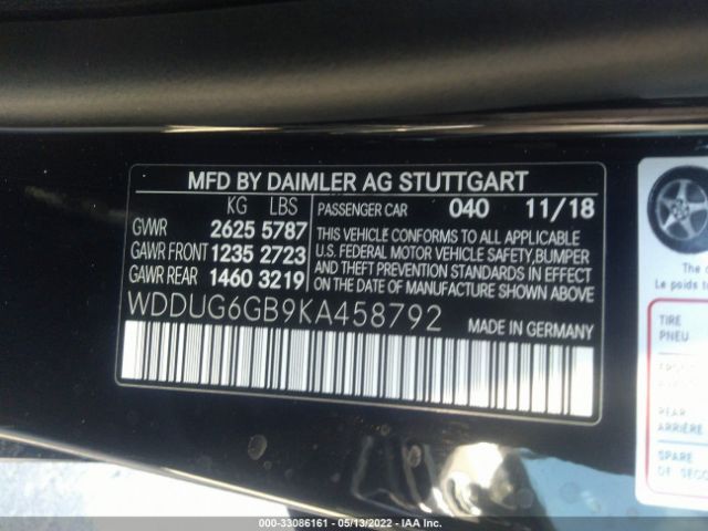 WDDUG6GB9KA458792 Mercedes-Benz S-class S 450