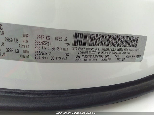 2C4RC1BG3JR354956 Chrysler Pacifica Touring L