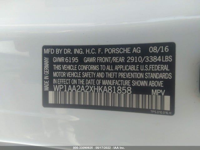 2017 Porsche Cayenne, VIN: WP1AA2A2XHKA81858