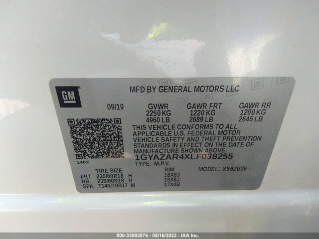 2020 Cadillac XT4, VIN: 1GYAZAR4XLF038255
