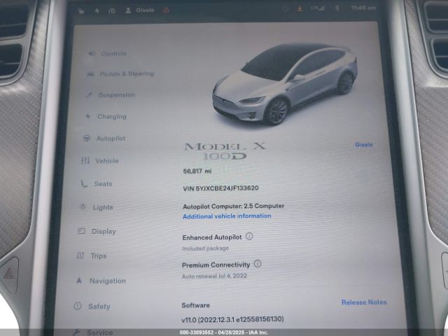 5YJXCBE24JF133620 Tesla Model X 75d/p100d/100d